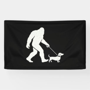 Lona Dachshund caminando Bigfoot Perro wiener divertido