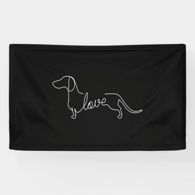 Lona Dachshund Chiweenie Wiener Dog Love Art Sketch (Horizontal)