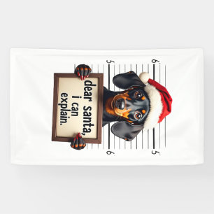 Lona Dachshund Divertido Navidad Querido Santa Puedo Ex