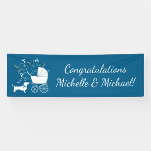 Lona Dachshund Wiener Dog Baby Shower Blue Boy
