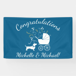Lona Dachshund Wiener Dog Baby Shower Blue Boy