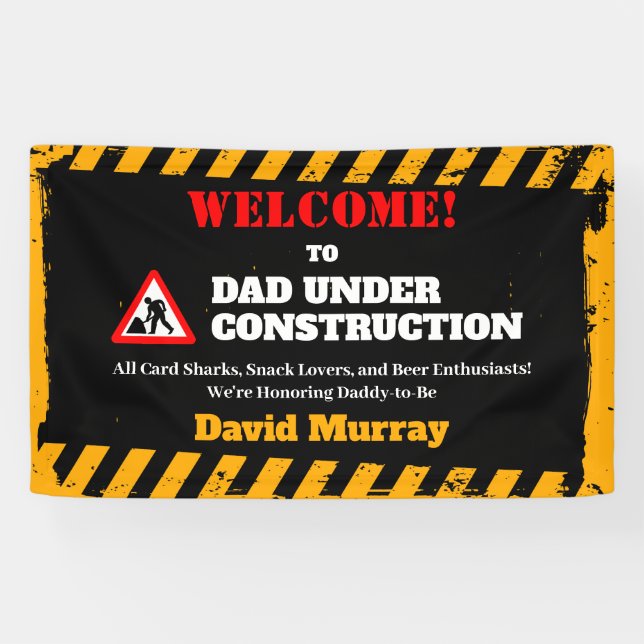 Lona Dadchelor Fiesta | Aviso DAD En Construcción (Horizontal)