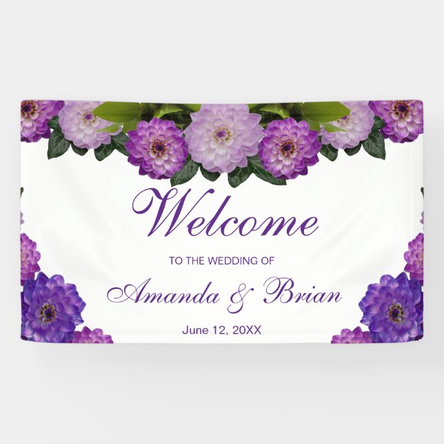 Lona Dahlia Purple Lavender Lilac Boda Floral (Horizontal)