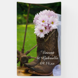 Lona Daisies Rusticos Rosa Boots Boda Occidental