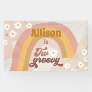 Lona Daisy Hippy, Fiesta del fondo retro de dos Groovy