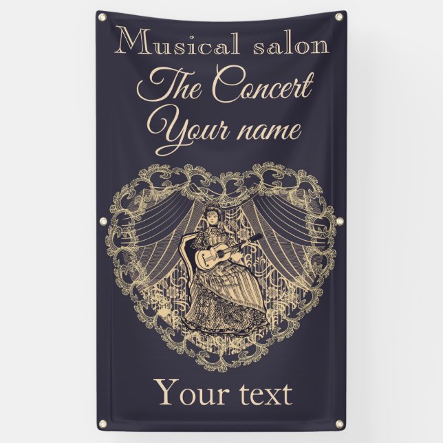 Lona Dama con guitarra (Vertical)