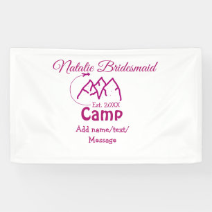 Lona Dama de honor de campamento rosa agregar nombre fe