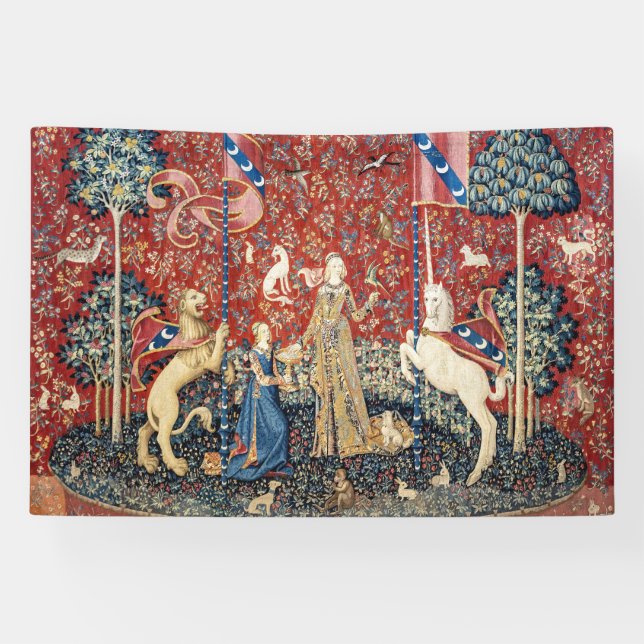 Lona Dama y unicornio, sabor (Horizontal)