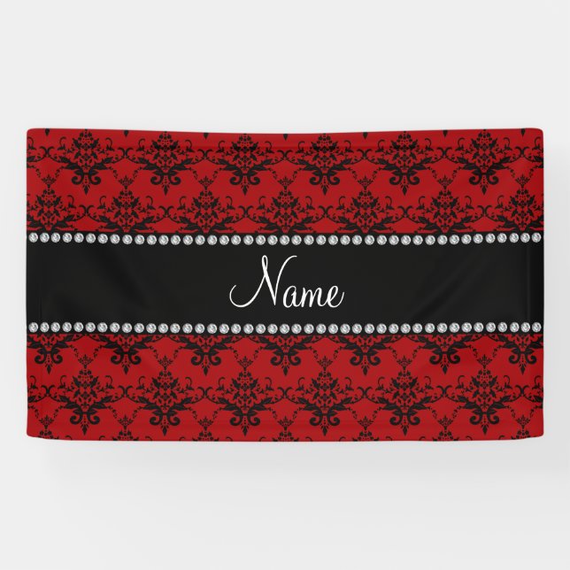 Lona Damasco negro rojo conocido personalizado (Horizontal)