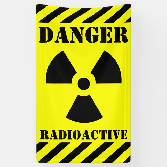 Lona Danger Radioactive Rótulo Halloween (Vertical)
