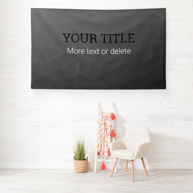 Lona Dark gray geometric mesh Triangle custom text (in situ)
