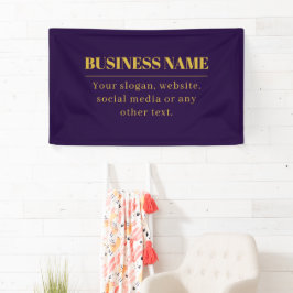 Lona Dark Purple & Gold Business Name o Greet