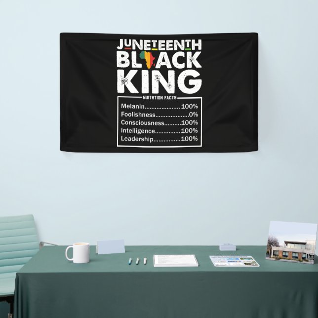 Lona Datos nutricionales del rey negro de Juneteenth Me (Feria)
