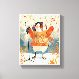 Lona de Arte de Guardería de Animal de Pingüino Li