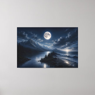 Lona de Arte de Pared de Lago de Montaña a la Luz