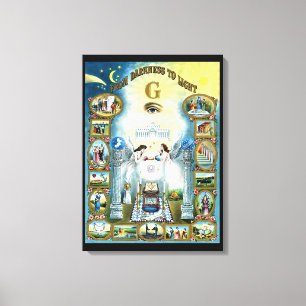 Lona de arte masónica de la oscuridad a la luz