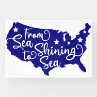 De mar a mar brillante - Patriotic USA Map Art