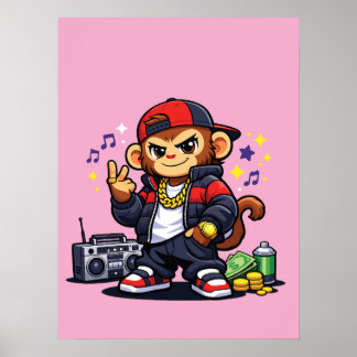 Lona de Mono con Estilo - Arte de Boombox de Estil