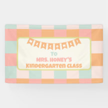 De vuelta al aula escolar Maestra Groovy Retro