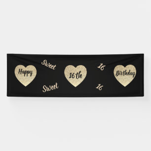 Lona Décimosexto bandera feliz del cumpleaños