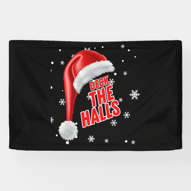 Lona Deck The Halls Snow Collection 2.5x4 Vinyl Banner (Horizontal)