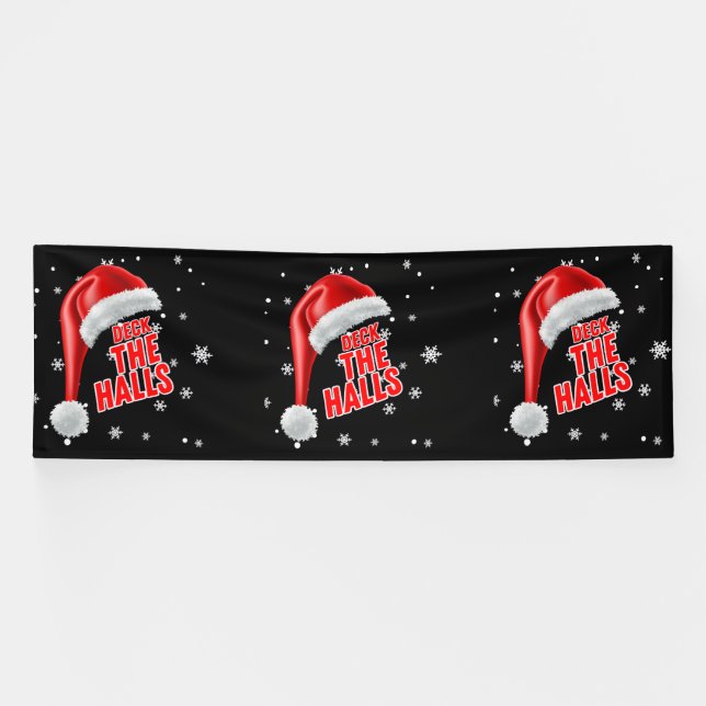 Lona Deck The Halls Snow Collection 4x12 Vinyl Banner (Horizontal)