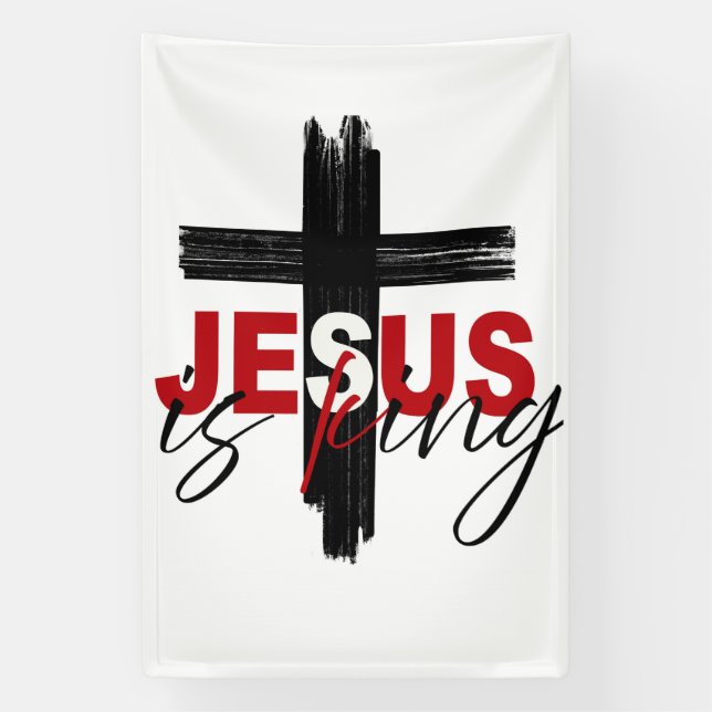 Lona Declaración de fe JESÚS Es Rey Arte (Vertical)