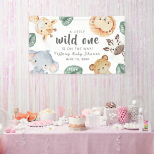 Lona Decoración de Baby Shower de Animal Safari Wild On