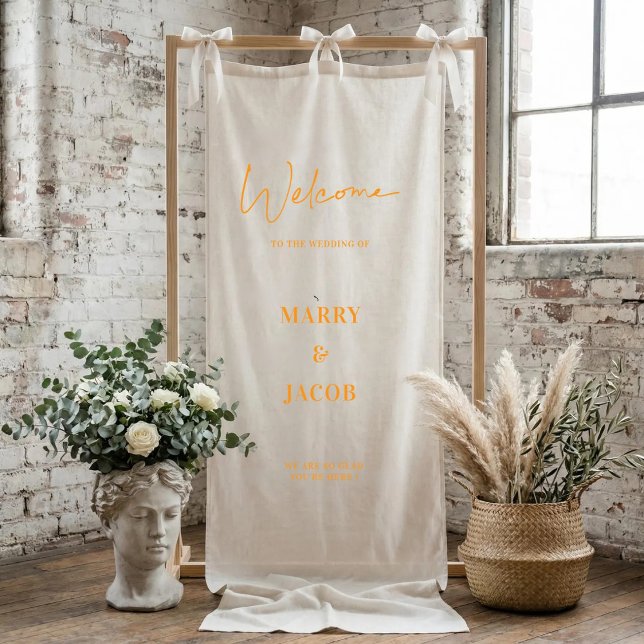 Lona Decoración de boda personalizada Bienvenida a la f (Subido por el creador)