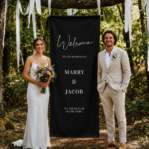 Lona Decoración de Boda Personalizada Bienvenida a la F
