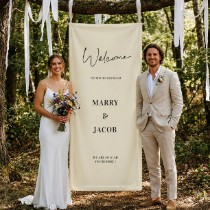 Lona Decoración de Boda Personalizada Bienvenida a la F