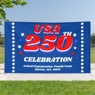 Lona Decoración de Celebración Patriótica de 250 Años d