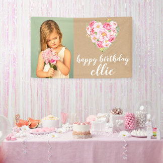 Lona Decoración de pared personalizada para cumpleaños