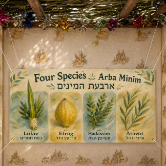 Lona Decoraciones de la Sukká Lulav Arba Minim Sucot
