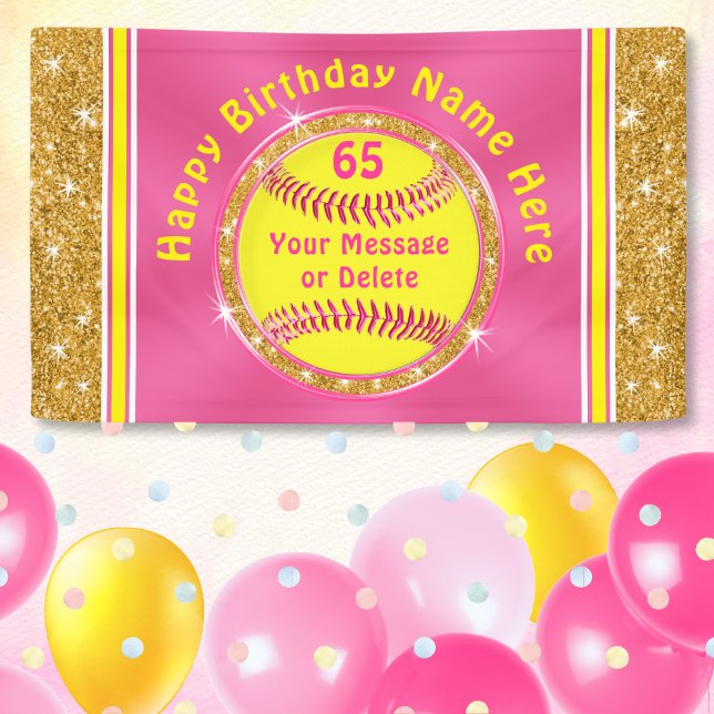Lona Decoraciones personalizadas de la fiesta de cumple (Personalized, Softball Birthday Banner. Softball Birthday Party Ideas. Softball themed party. Decor.)