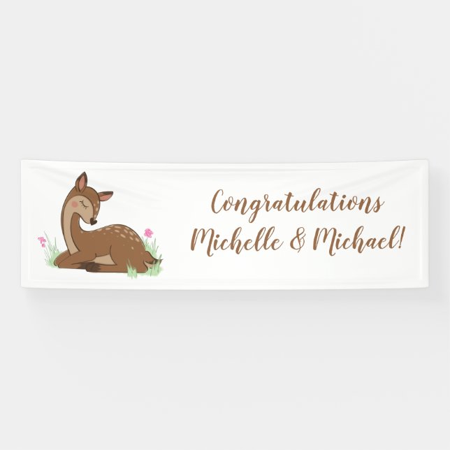 Lona Deer Fawn Baby Shower Woodland Animals (Horizontal)