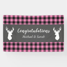 Deer Hunting Lodge Baby Shower Antlers Chica Pink
