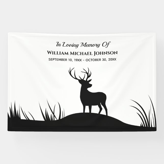 Lona Deer in Love Memory Recuerden Memorial funeral (Horizontal)
