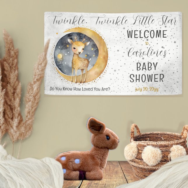 Lona Deer Twinkle Twinkle Little Star Baby Shower (Sweet baby deer gender neutral "Twinkle, Twinkle Little Star" Baby Shower design.)