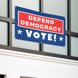 Lona ¡Defender el voto democrático! Banner