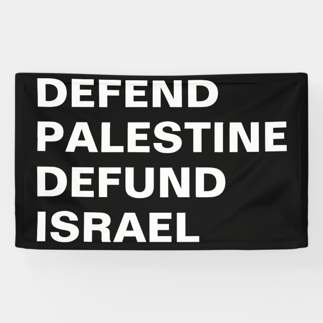Lona Defender Palestina defunde Israel- Anti Israel (Horizontal)