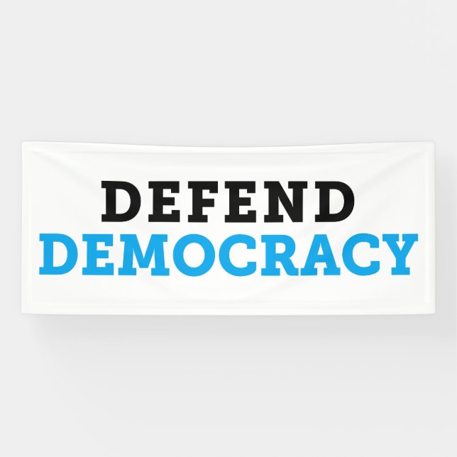Lona Defienda la bandera de la democracia (Horizontal)