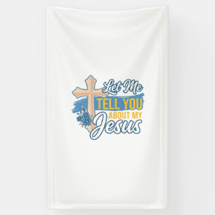 Lona Déjame contarte sobre mi camiseta cristiana de Jes
