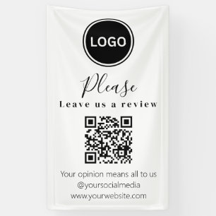 Lona Dejarnos una revisión Código QR Tarjeta de prese