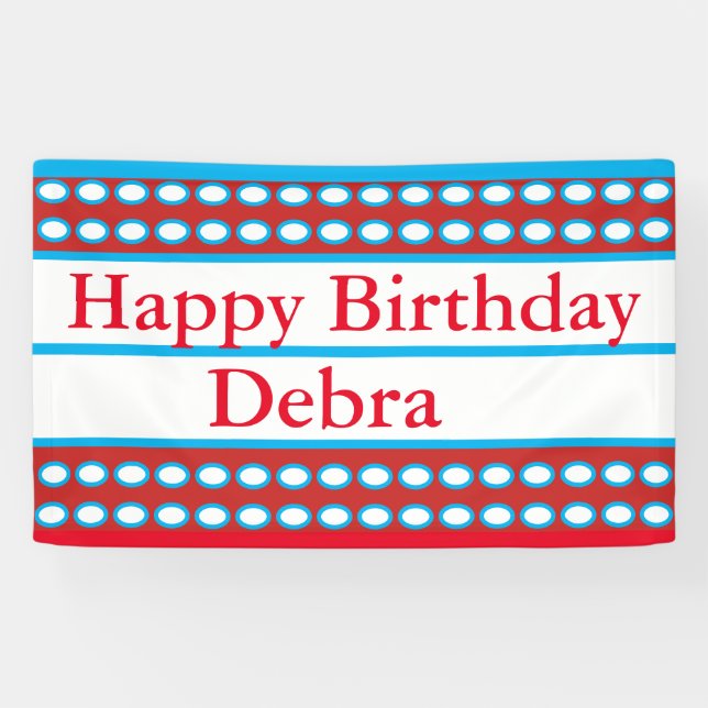 Lona Del "personalizado de Debra feliz cumpleaños (Horizontal)