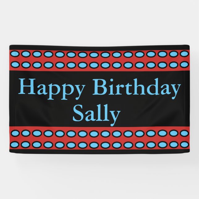 Lona Del "personalizado de Sally feliz cumpleaños (Horizontal)