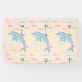 Lona Delfín volador entrega Ilustracion de letras