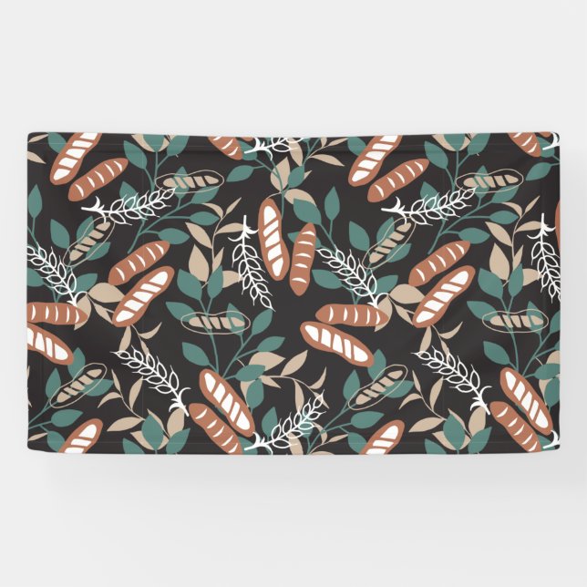 Lona Delicioso patrón de pan de baguette casero (Horizontal)