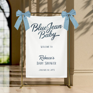 Lona Denim Bear Clothesline Boy Blue Jean Baby Shower