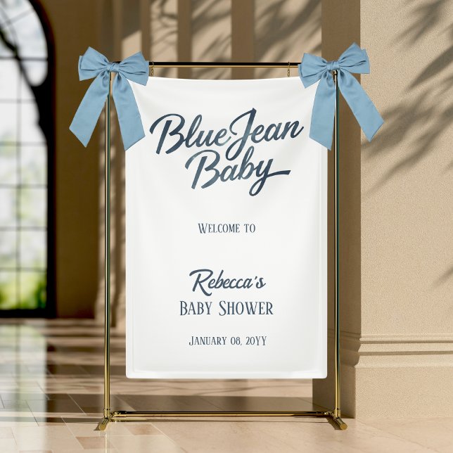 Lona Denim Bear Clothesline Boy Blue Jean Baby Shower (Subido por el creador)